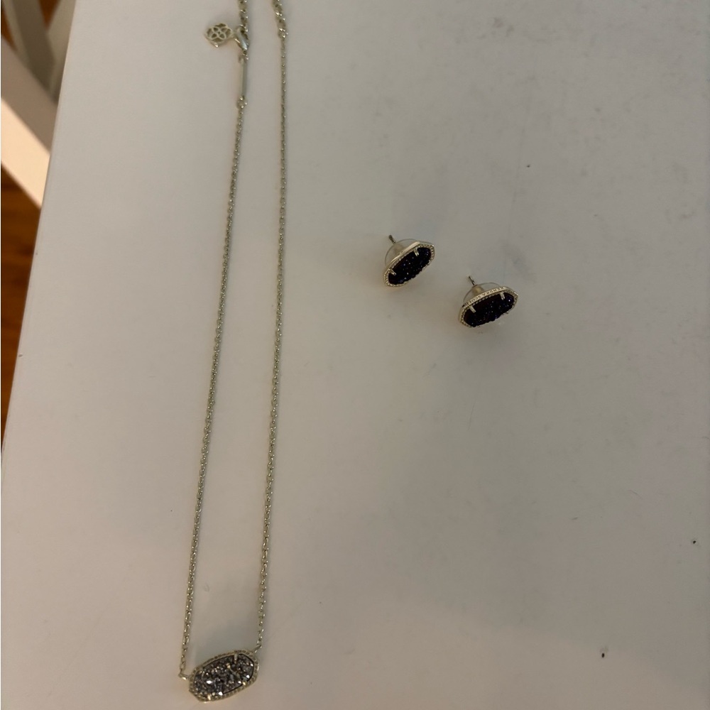COPY - Kendra Scott Silver Necklace and Earrings Set